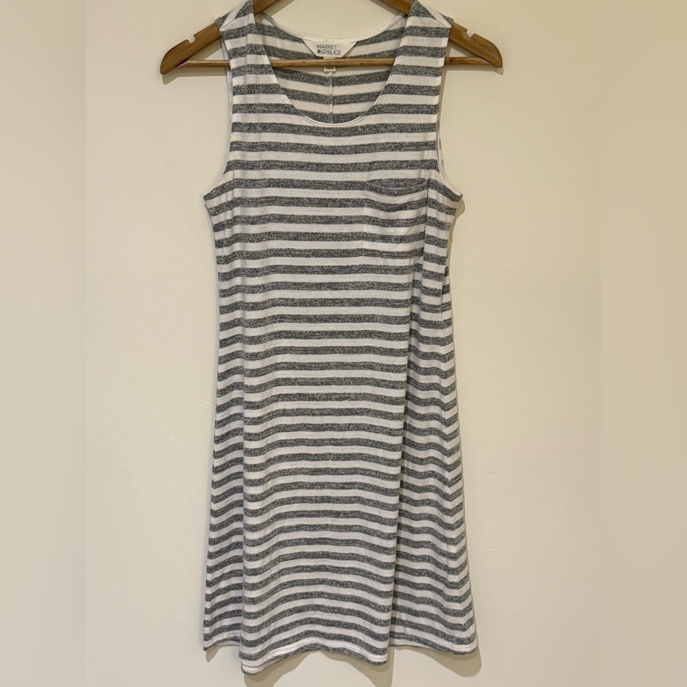 Market & Spruce Gray and White Meg Knit Dress size small